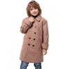 imageWULFUL Boys Double Breasted Wool Trench Coat Winter Pea CoatBrown