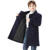 imageWULFUL Boys Double Breasted Wool Trench Coat Winter Pea CoatNavy