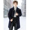 imageWULFUL Boys Double Breasted Wool Trench Coat Winter Pea CoatNavy