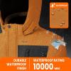 imageWULFUL Boys Waterproof Ski Jacket Kids Winter Snow Coat OutdoorBrown
