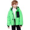 imageWULFUL Boys Waterproof Ski Jacket Kids Winter Snow Coat OutdoorGreen