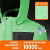 imageWULFUL Boys Waterproof Ski Jacket Kids Winter Snow Coat OutdoorGreen
