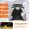 imageWULFUL Boys Waterproof Ski Jacket Kids Winter Snow Coat OutdoorGrey