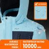 imageWULFUL Boys Waterproof Ski Jacket Kids Winter Snow Coat OutdoorLight Blue