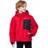 imageWULFUL Boys Waterproof Ski Jacket Kids Winter Snow Coat OutdoorRed