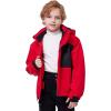 imageWULFUL Boys Waterproof Ski Jacket Kids Winter Snow Coat OutdoorRed