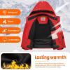 imageWULFUL Boys Waterproof Ski Jacket Kids Winter Snow Coat OutdoorRed