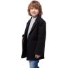 imageWULFUL Boys Wool Coat Single Breasted Trench Coat Winter Pea CoatBlack