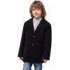 imageWULFUL Boys Wool Coat Single Breasted Trench Coat Winter Pea CoatBlack