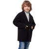 imageWULFUL Boys Wool Coat Single Breasted Trench Coat Winter Pea CoatBlack