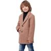 imageWULFUL Boys Wool Coat Single Breasted Trench Coat Winter Pea CoatBrown