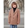 imageWULFUL Boys Wool Coat Single Breasted Trench Coat Winter Pea CoatBrown