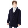 imageWULFUL Boys Wool Coat Single Breasted Trench Coat Winter Pea CoatNavy