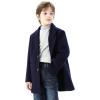 imageWULFUL Boys Wool Coat Single Breasted Trench Coat Winter Pea CoatNavy