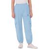 imageWULFUL Girls Casual Cargo Jogger Pants Adjustable WaistBlue