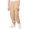 imageWULFUL Girls Casual Cargo Jogger Pants Adjustable WaistKhaki