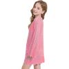 imageWULFUL Girls Crochet Long Sleeve Swimwear Cover Up Summer Beach Dress SwimsuitHot Pink