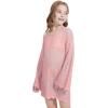 imageWULFUL Girls Crochet Long Sleeve Swimwear Cover Up Summer Beach Dress SwimsuitPink