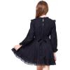 imageWULFUL Girls Long Sleeve Dress Flared Belted Fall Casual Party Dress Aline Swing 514 YearsBlack