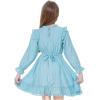 imageWULFUL Girls Long Sleeve Dress Flared Belted Fall Casual Party Dress Aline Swing 514 YearsBlue