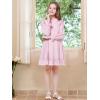 imageWULFUL Girls Long Sleeve Dress Flared Belted Fall Casual Party Dress Aline Swing 514 YearsPink
