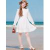 imageWULFUL Girls Long Sleeve Dress Flared Belted Fall Casual Party Dress Aline Swing 514 YearsWhite