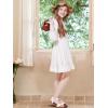 imageWULFUL Girls Long Sleeve Dress Flared Belted Fall Casual Party Dress Aline Swing 514 YearsWhite