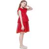 imageWULFUL Girls Sequin Dress Sparkly Party Aline Flutter Neckline DualLayer Holiday Prom Formal Dresses 512YRed