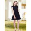 imageWULFUL Girls Summer Dress Sleeveless Ruffle Trim Aline Swing Dress Casual Party 514 YearsBlack