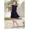 imageWULFUL Girls Summer Dress Sleeveless Ruffle Trim Aline Swing Dress Casual Party 514 YearsBlack
