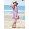 imageWULFUL Girls Summer Dress Sleeveless Ruffle Trim Aline Swing Dress Casual Party 514 YearsPurple