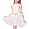 imageWULFUL Girls Summer Dress Sleeveless Ruffle Trim Aline Swing Dress Casual Party 514 YearsWhite