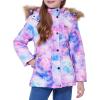 imageWULFUL Girls Winter Coats Outerwear Down Puffer Jacket Waterproof with Warm Fur HoodPattern1
