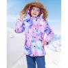imageWULFUL Girls Winter Coats Outerwear Down Puffer Jacket Waterproof with Warm Fur HoodPattern1