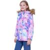 imageWULFUL Girls Winter Coats Outerwear Down Puffer Jacket Waterproof with Warm Fur HoodPattern1