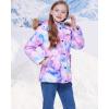 imageWULFUL Girls Winter Coats Outerwear Down Puffer Jacket Waterproof with Warm Fur HoodPattern1