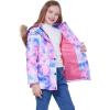 imageWULFUL Girls Winter Coats Outerwear Down Puffer Jacket Waterproof with Warm Fur HoodPattern1