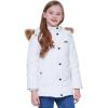imageWULFUL Girls Winter Coats Outerwear Down Puffer Jacket Waterproof with Warm Fur HoodWhite0009