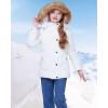 imageWULFUL Girls Winter Coats Outerwear Down Puffer Jacket Waterproof with Warm Fur HoodWhite0009