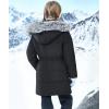 imageWULFUL Girls Winter Long Coats Hooded Parka Kids Warm Puffer JacketBlack