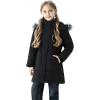imageWULFUL Girls Winter Long Coats Hooded Parka Kids Warm Puffer JacketBlack