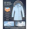 imageWULFUL Girls Winter Long Coats Hooded Parka Kids Warm Puffer JacketLight Blue