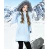 imageWULFUL Girls Winter Long Coats Hooded Parka Kids Warm Puffer JacketLight Blue