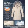 imageWULFUL Girls Winter Long Coats Hooded Parka Kids Warm Puffer JacketLight Khaki
