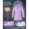 imageWULFUL Girls Winter Long Coats Hooded Parka Kids Warm Puffer JacketLight Purple