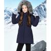 imageWULFUL Girls Winter Long Coats Hooded Parka Kids Warm Puffer JacketNavy