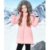 imageWULFUL Girls Winter Long Coats Hooded Parka Kids Warm Puffer JacketPink