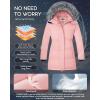 imageWULFUL Girls Winter Long Coats Hooded Parka Kids Warm Puffer JacketPink