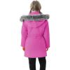 imageWULFUL Girls Winter Long Coats Hooded Parka Kids Warm Puffer JacketRose Red