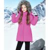 imageWULFUL Girls Winter Long Coats Hooded Parka Kids Warm Puffer JacketRose Red